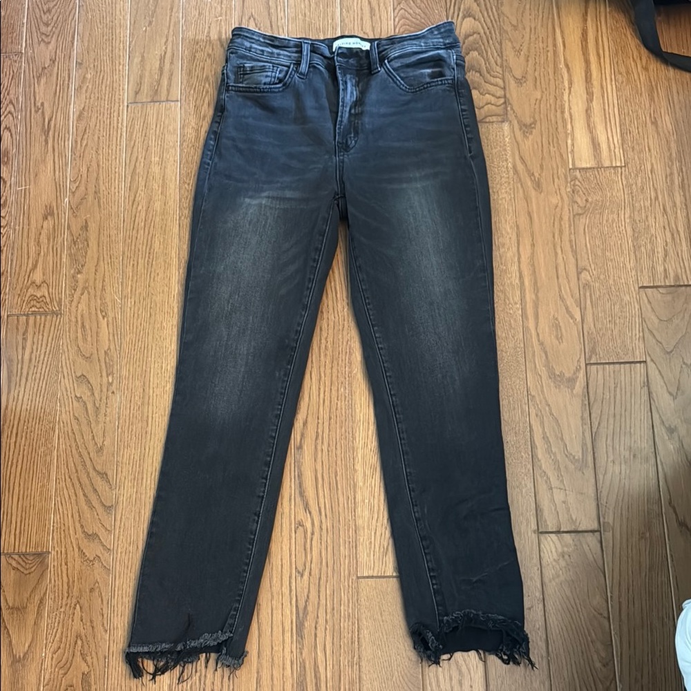 Flying Monkey Black Frayed Hem Jeans